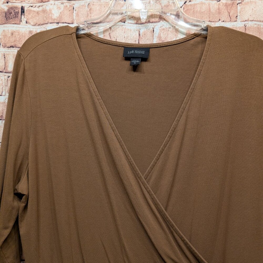 🧨🧨J. Jill Wearever Collection Blouse Crossover Wrap Size Medium - Picture 5 of 14
